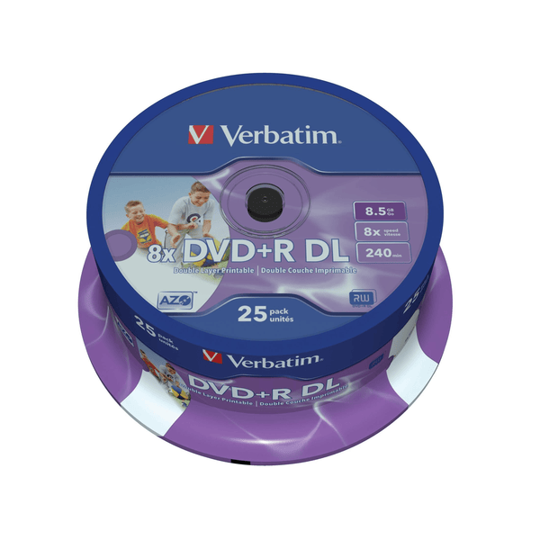 Verbatim 43667 Blank DVD 8.5GB DVD+R DL 25-pack – FirstShop
