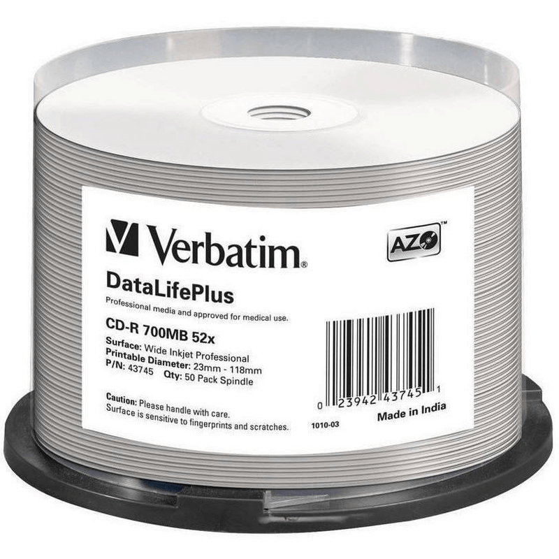Verbatim DataLifePlus 700MB 52x CD-R 50-pack 43745