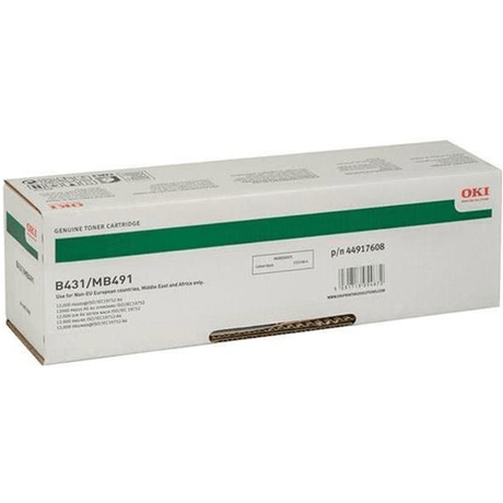 OKI 44917608 Black Toner Cartridge 12,000 Pages Original Single-pack