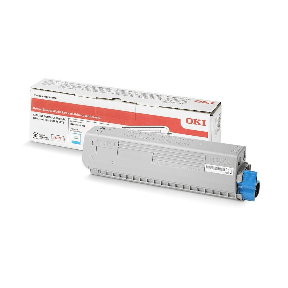OKI 46861307 Cyan Toner Cartridge 10,000 Pages Original Single-pack