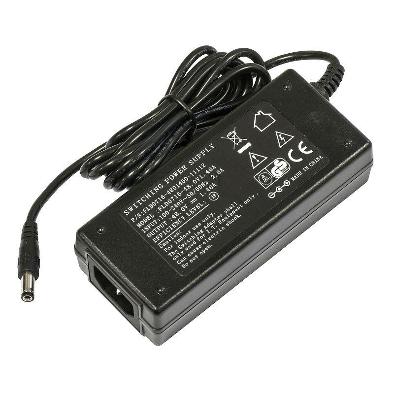 MikroTik 48V 1.46A Power Adapter + plug adapter/inverter Black 48POW