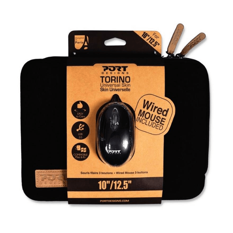 Port Designs Torino Bundle 10/12.5 Notebook Case 12.5-inch Sleeve Case Black