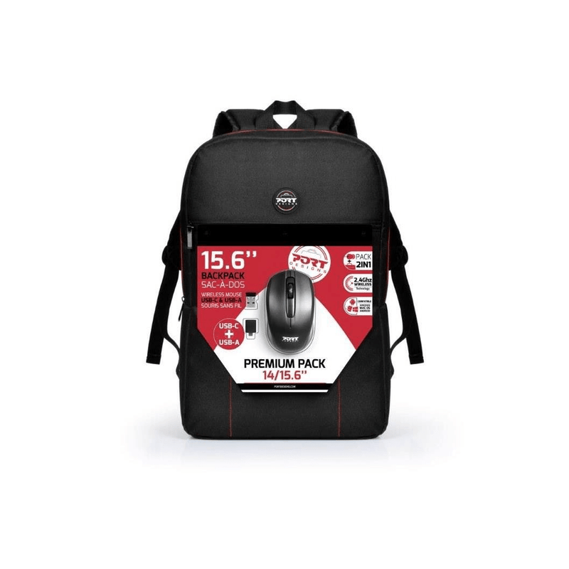 Port Designs Premium 15.6-inch Backpack and Wireless Mouse Combo 501901
