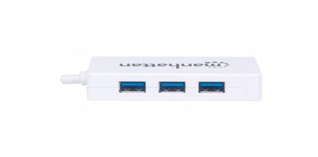 Manhattan Type C to 3-port USB 3.0 Hub with Gigabit Network Adapter 507608