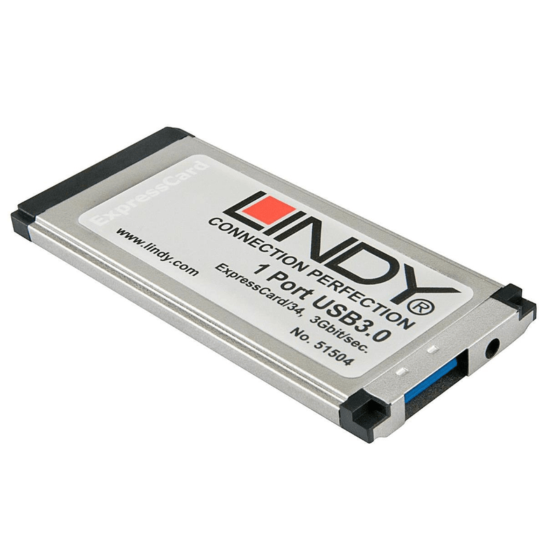 Lindy 1-port USB 3.0 PCMCIA Express CARD Interface Card/Adapter 3.2 Gen 1 (3.1 1) Internal 51504