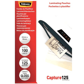 Fellowes Glossy 125 Micron Card Laminating Pouch 65x95mm 5306702