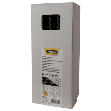Fellowes 22mm Plastic Binding Combs Black 5348103