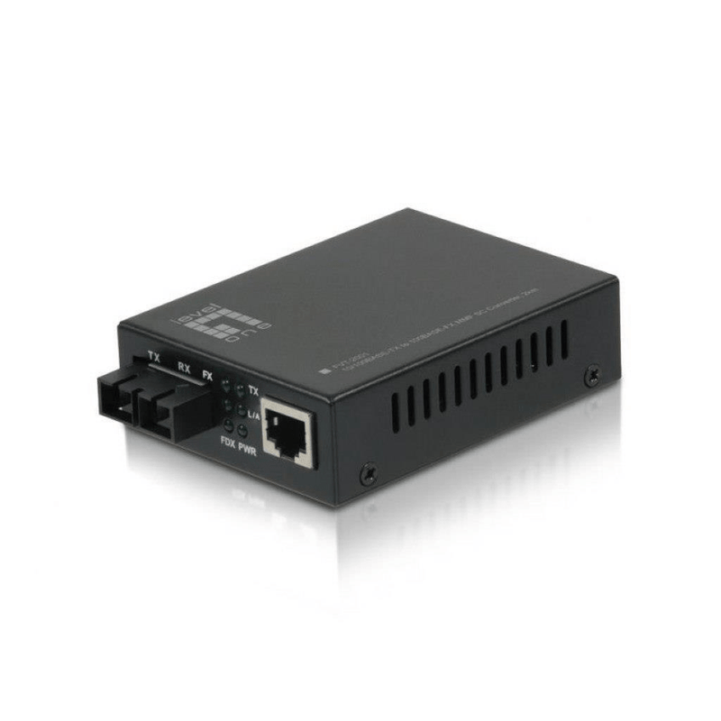 LevelOne FVT-2001 RJ45 to SC Fast Ethernet Multi-Mode Fiber Media Converter 540674