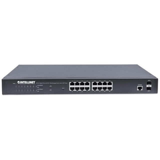 Intellinet 561198 16-port Gigabit Ethernet PoE+ Web-Managed Switch