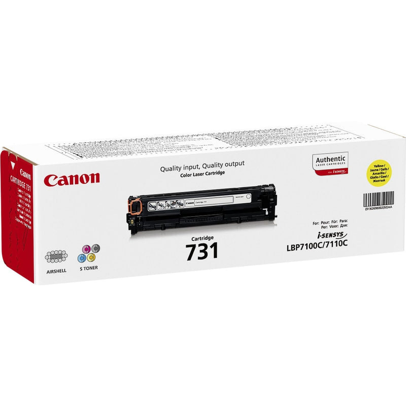 Canon 731 Y Yellow Toner Cartridge 1,500 Pages Original 6269B002 Single-pack