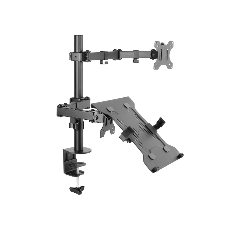 Equip 13-inch to 32-inch Articulating Dual Arm Monitor Laptop Desk Mount Bracket 650119
