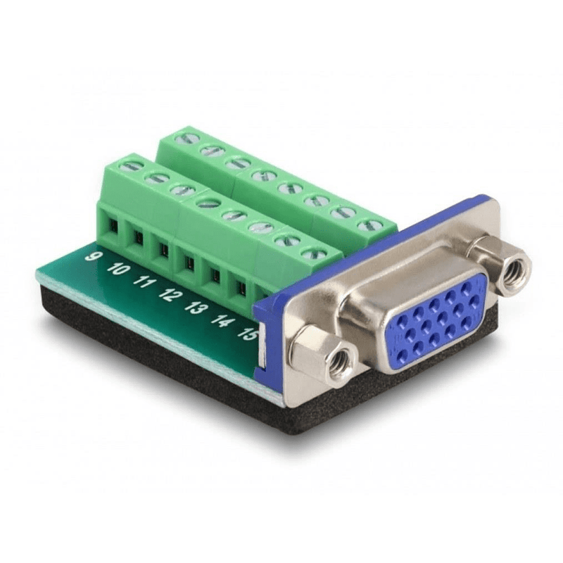 Delock Terminal Block to VGA Female Adapter 16-pin Green 65170