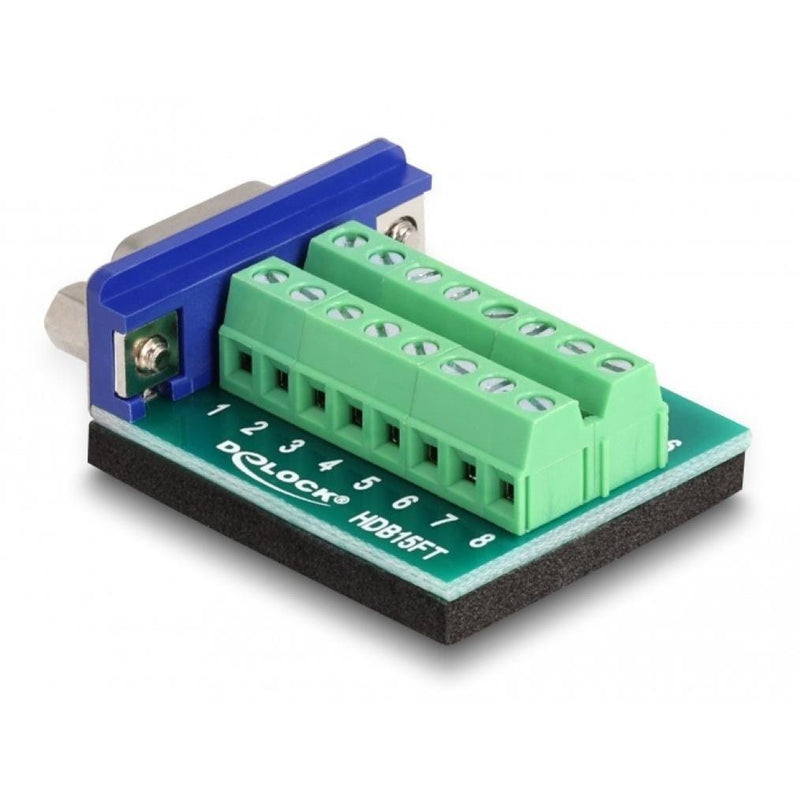 Delock Terminal Block to VGA Female Adapter 16-pin Green 65170
