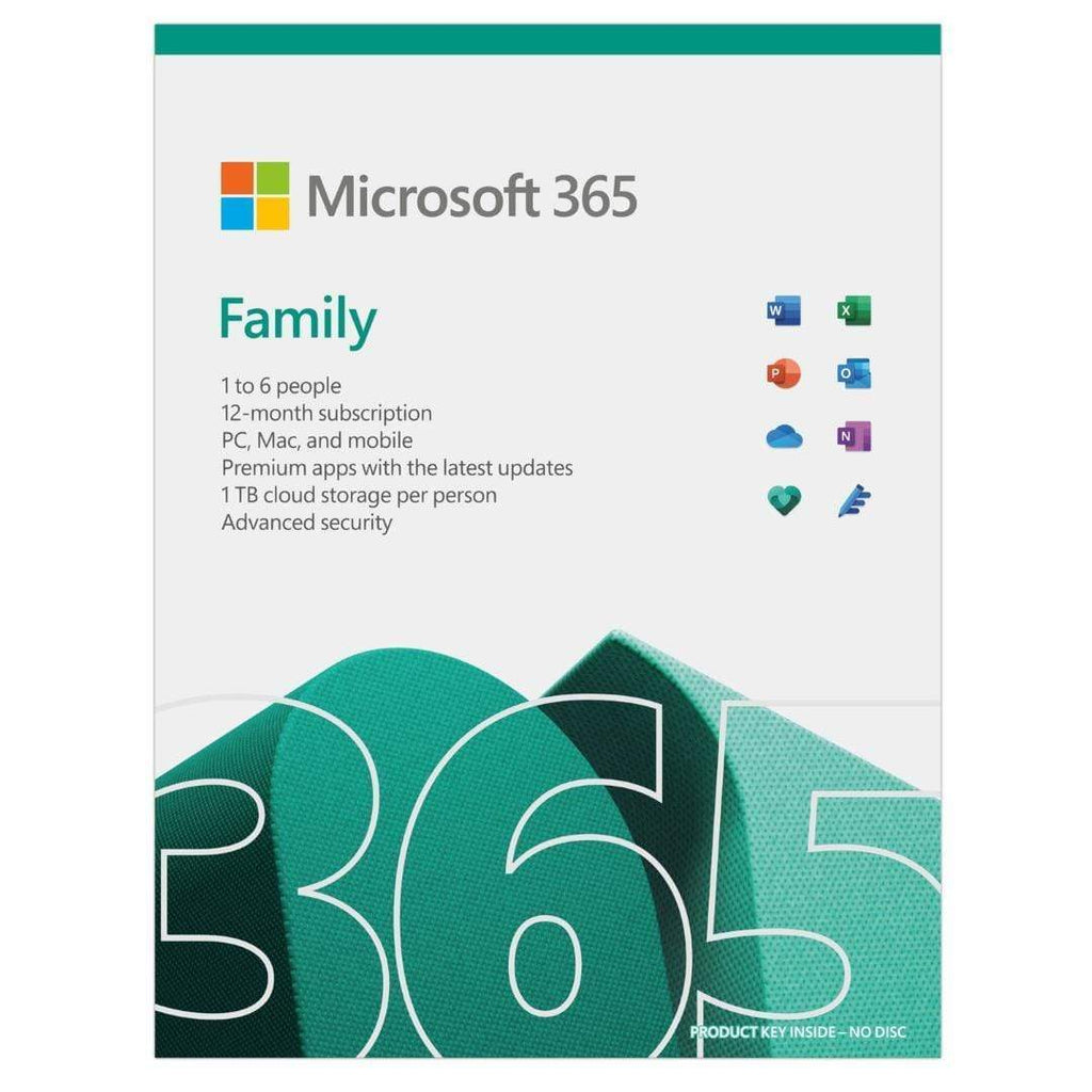 Microsoft 365 Family for up to 6 People PC Mac and Mobile 12month Sub