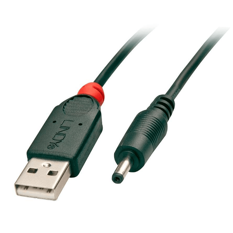 Lindy 1.5m USB to 1.35mm Inner / 3.5mm Outer DC Cable 70266