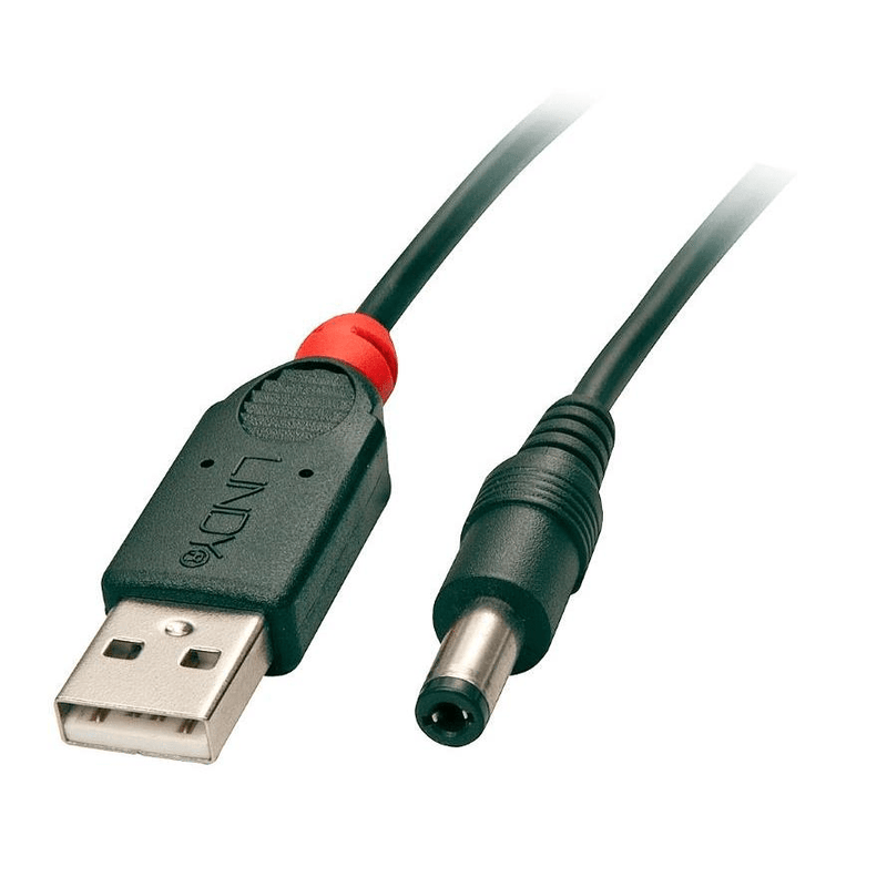 Lindy 1.5m USB to 2.1mm Inner / 5.5mm Outer DC Cable 70268