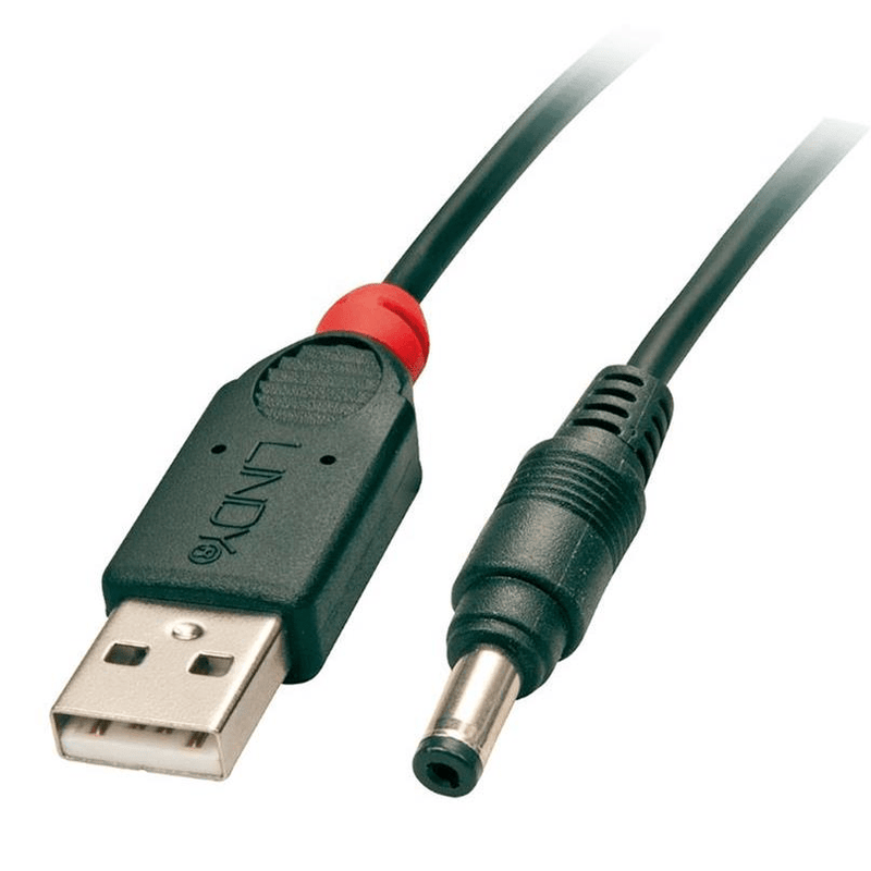 Lindy 1.5m USB to 4.8/1.7MM DC Adapter A/4.8mm Black 70269