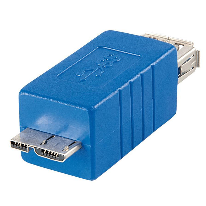 Lindy USB 3.0 A-F to Micro B-M Adapter Cable Gender Changer MicroUSB B A Blue 71275