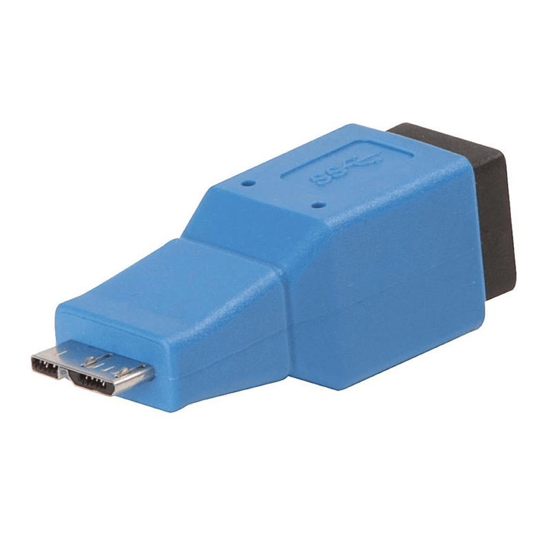 Lindy USB 3.0 B-F to Micro B-M Adapter Cable Gender Changer MicroUSB B Blue 71278