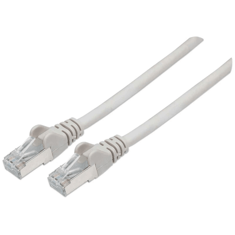 Intellinet Network Patch Cable, Cat7 Cable/Cat6A Plugs, 7.5m, Grey, Copper, S/FTP, LSOH / LSZH, PVC, RJ45, Gold Plated Contacts, Snagless, Booted, Lifetime Warranty, Polybag