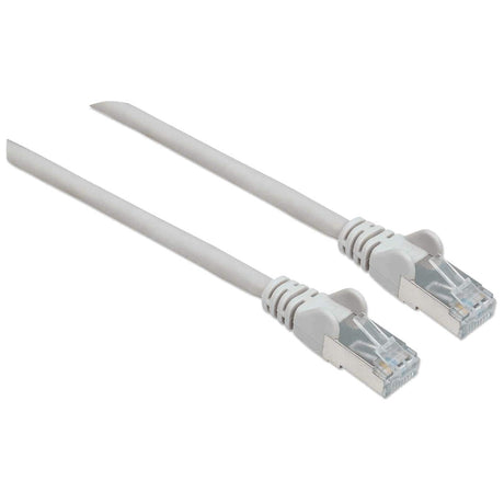 Intellinet Network Patch Cable, Cat7 Cable/Cat6A Plugs, 7.5m, Grey, Copper, S/FTP, LSOH / LSZH, PVC, RJ45, Gold Plated Contacts, Snagless, Booted, Lifetime Warranty, Polybag