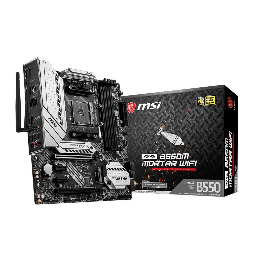 MSI MAG B550M Mortar Wifi AMD Socket AM4 Micro ATX Wi-Fi 6 Motherboard 7C94-001R
