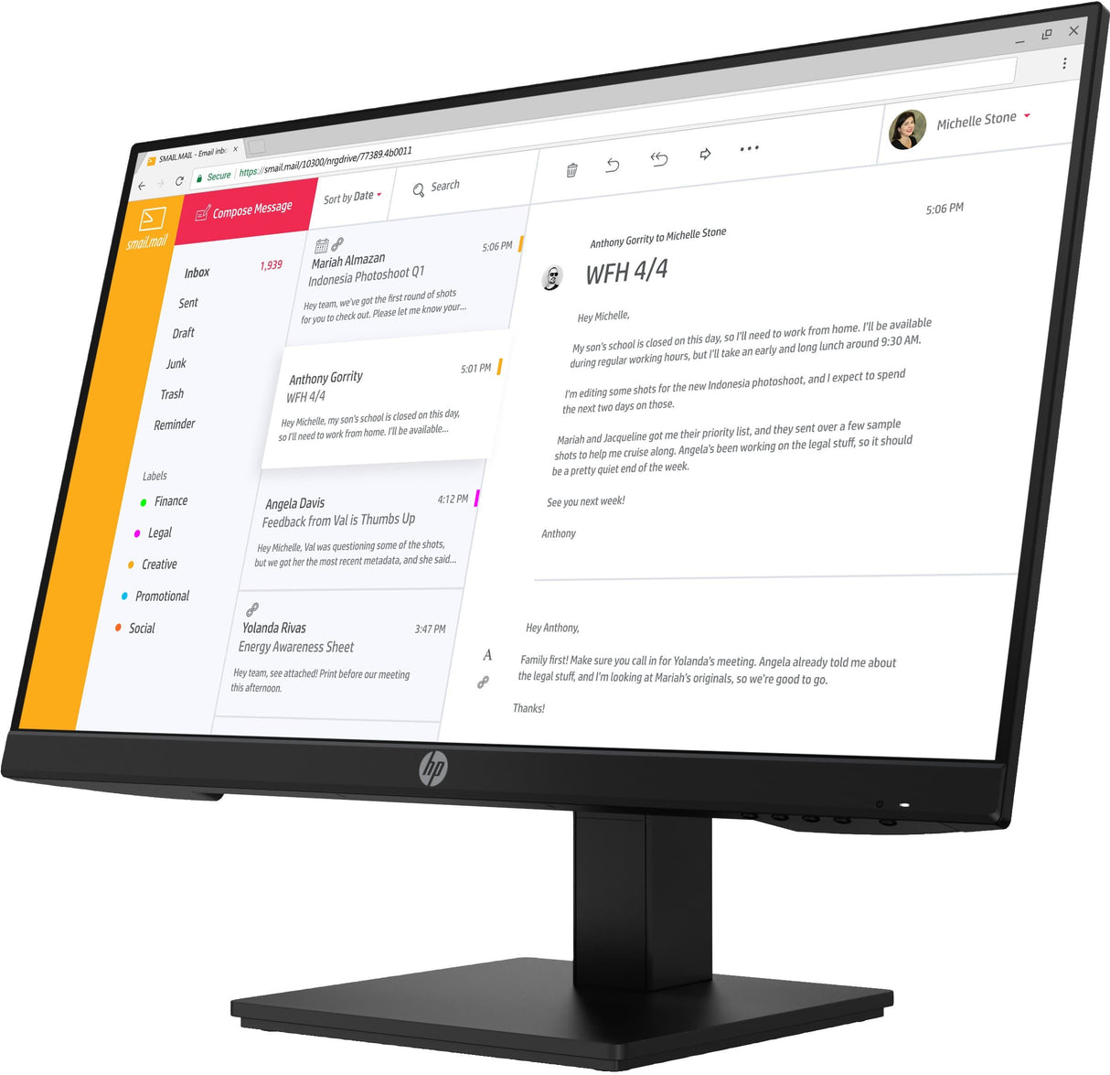 HP P24h G4 23.8-inch 1920 x 1080px FHD 16:9 75Hz 14ms IPS Monitor 7VH44AA
