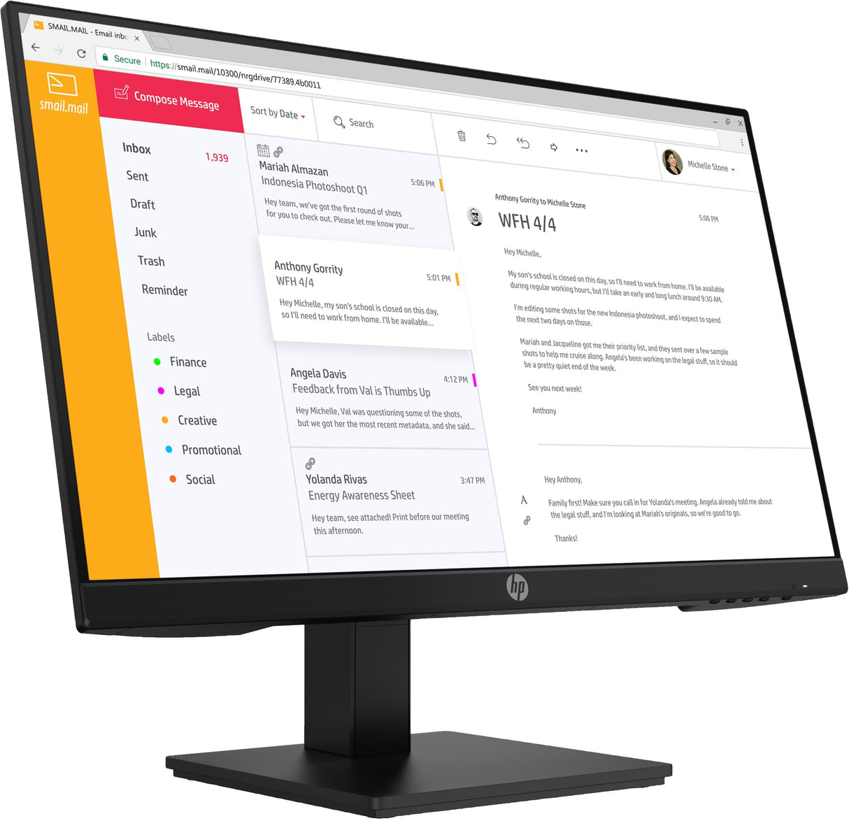 HP P24h G4 23.8-inch 1920 x 1080px FHD 16:9 75Hz 14ms IPS Monitor 7VH44AA