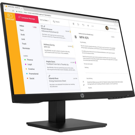 HP P24h G4 23.8-inch 1920 x 1080p FHD 16:9 75hz 5ms IPS Monitor 7VH44AS