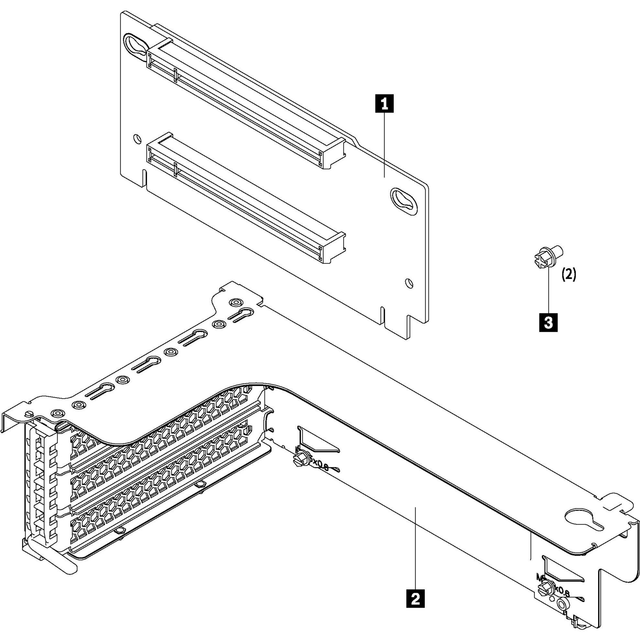Lenovo ThinkSystem x16/x8 PCIe FH Riser 1 Kit Mounting Kit 7XH7A02678