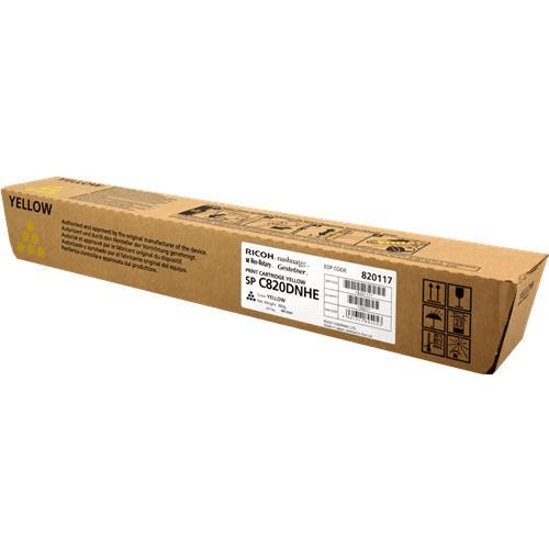 Ricoh SP C820 Yellow Toner Cartridge 15,000 Pages Original 820117 Single-pack