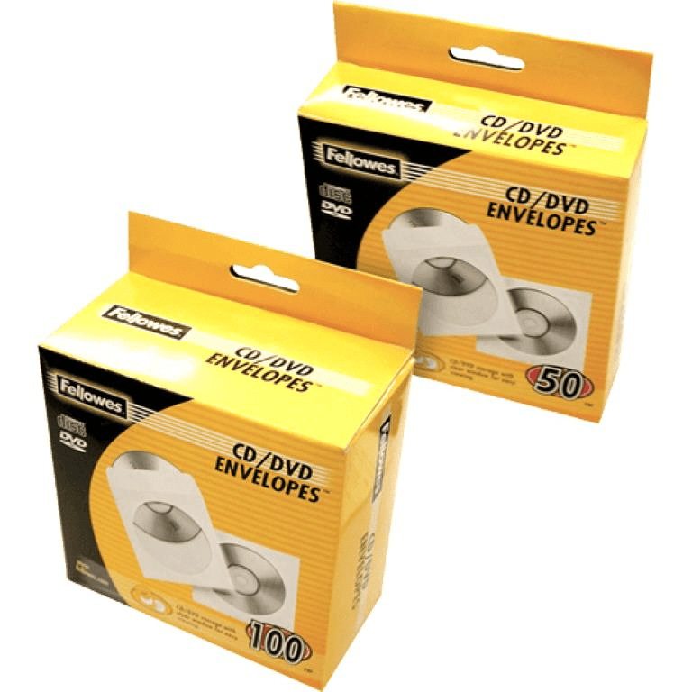 Fellowes CD Paper Envelopes 100-pack White 90691