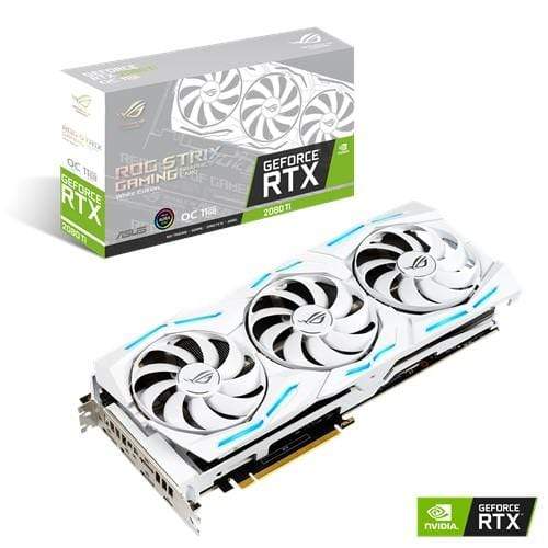 ASUS Nvidia GeForce RTX 2080 Ti 90YV0DY3-M0NM00 Graphics Card - ROG-STRIX-RTX2080 TiTI-O11G-WHITE-Gaming 11GB GDDR6