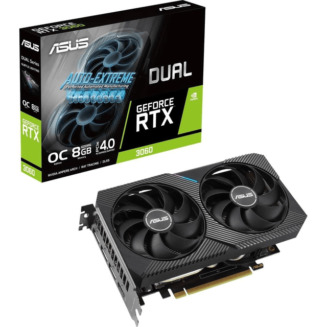 Asus Dual OC Edition Nvidia GeForce RTX 3060 8GB GDDR6 Graphics Card 90YV0GB5-M0NA00