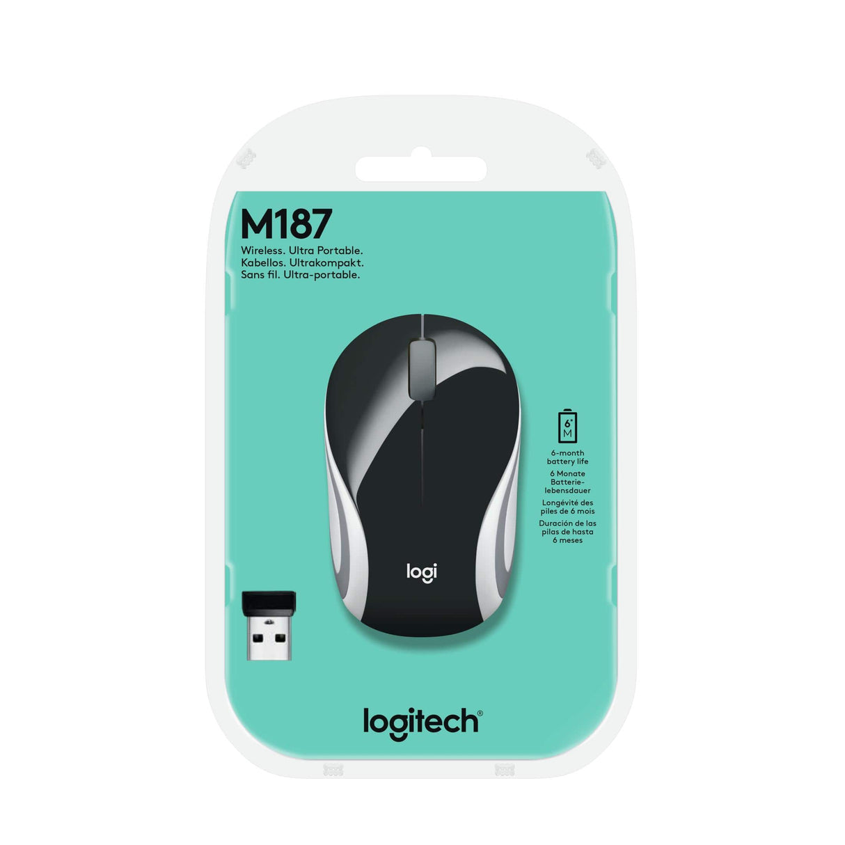Logitech Wireless Mini M187 mouse Ambidextrous RF Wireless Optical 1000 DPI