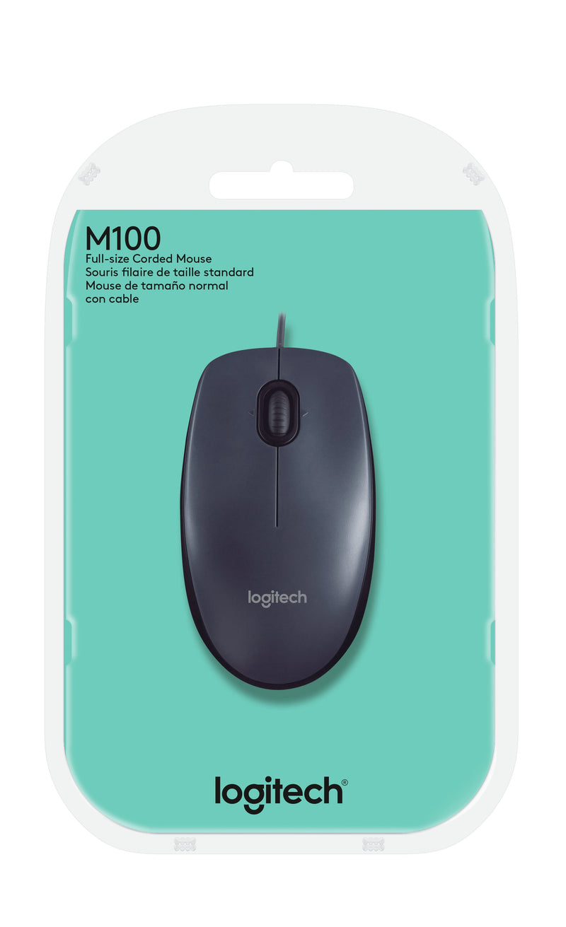 Logitech M100 Mouse USB Type-A Optical Ambidextrous 910-005003