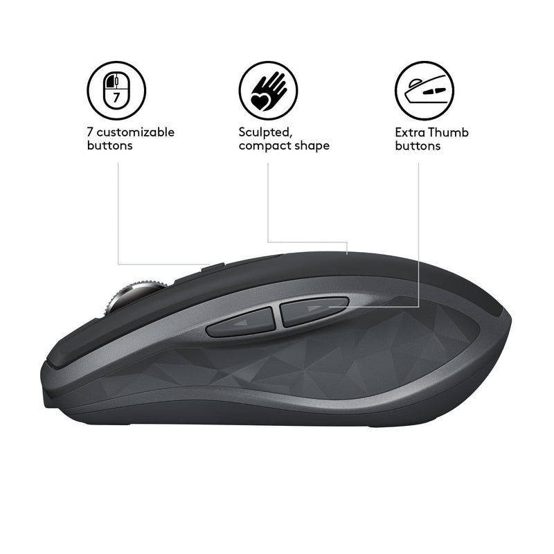 Logitech MX Anywhere 2S Mouse Bluetooth 2.4Ghz Graphite 910-005153