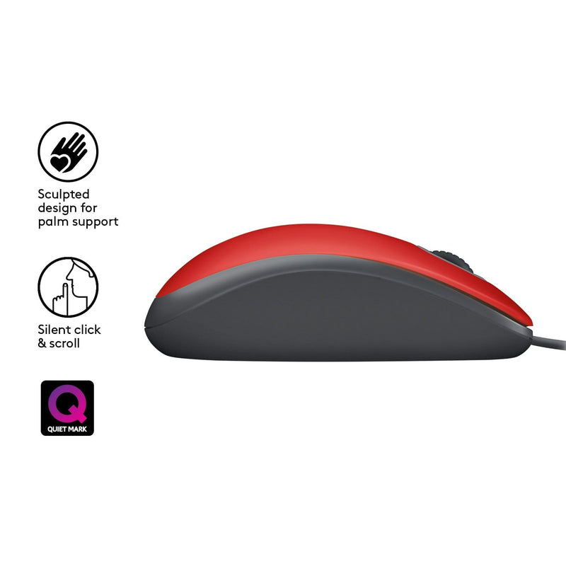 Logitech M110 Silent Mouse USB Red 910-005489