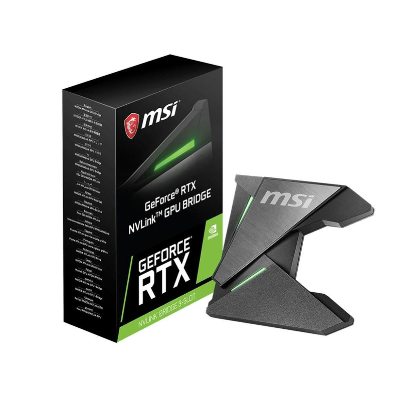 MSI NVLink GPU Bridge for GeForce RTX SLI Configuration '2-way SLI Bridge for Compatible GeForce RTX GPU, Optimised for 4K+ UHD Resolution, 144hz Refresh rate, RGB Mystic Light'