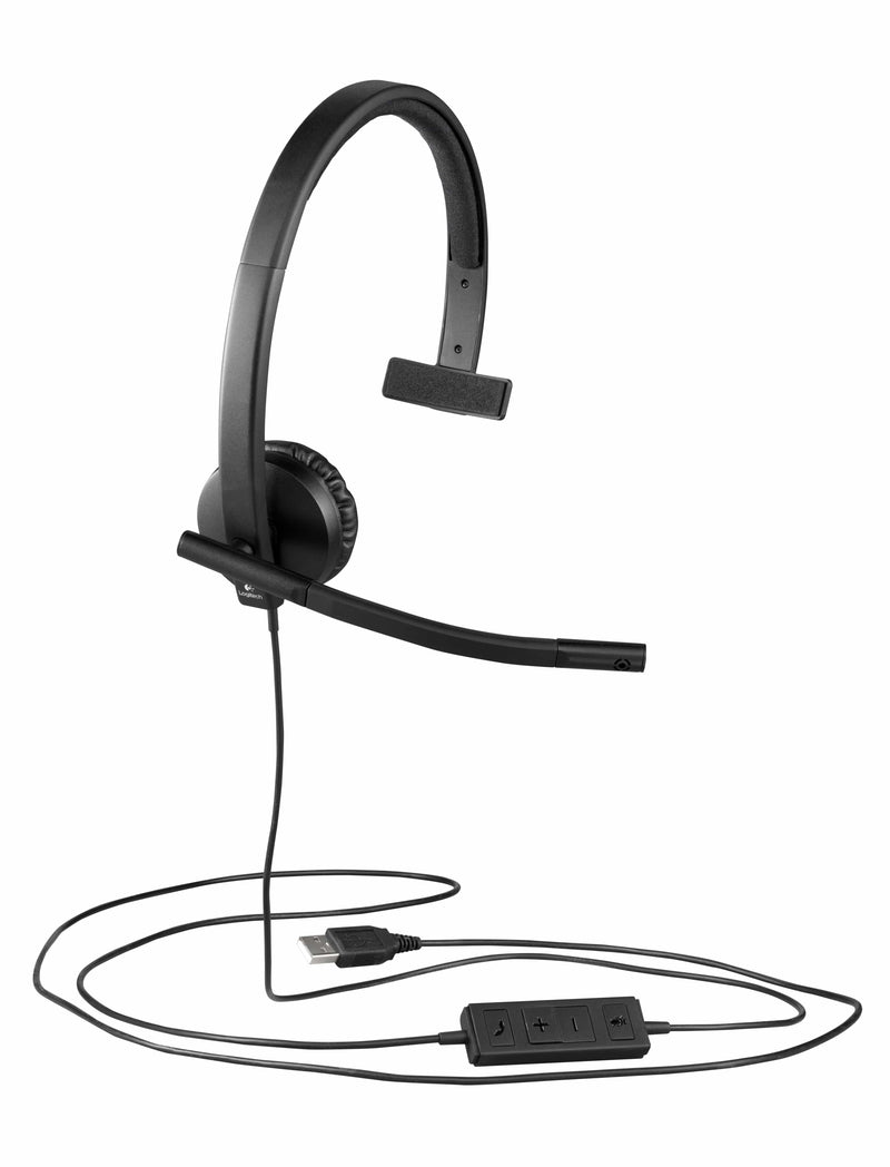 Logitech H570E USB Mono Headset With Noise-Cancelling Mic Black 981-000571