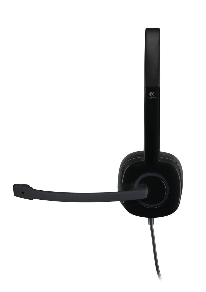 Logitech H151 Stereo Headset With Noise-Cancelling Mic Black 981-000589