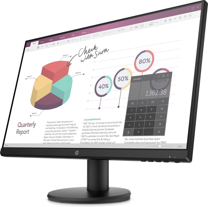 HP P24v G4 60.5 cm (23.8") 1920 x 1080 pixels Full HD Black