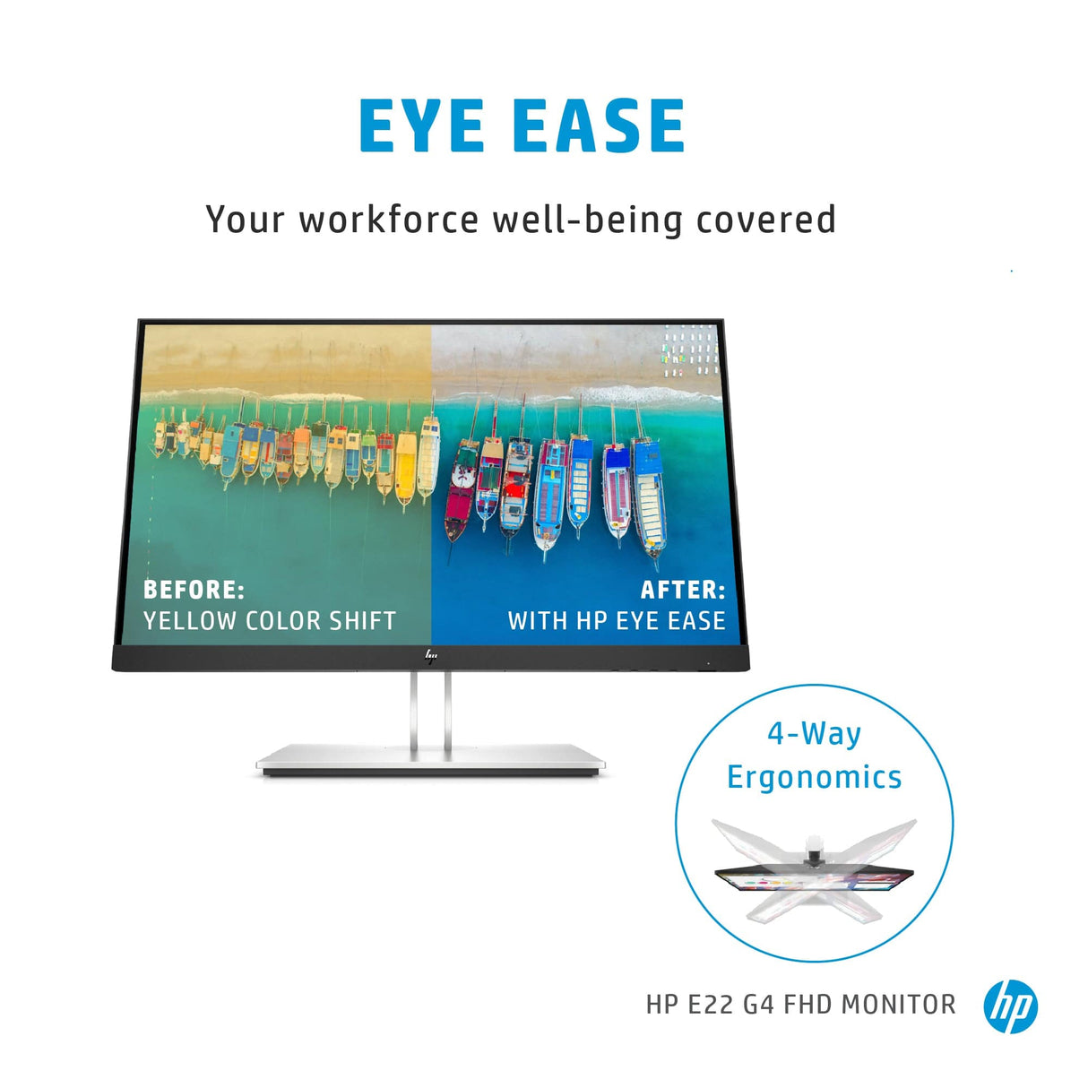 HP E Series E22 G4 21.5-inch 1920 x 1080p FHD 16:9 60Hz 5ms LCD Monitor 9VH72AA