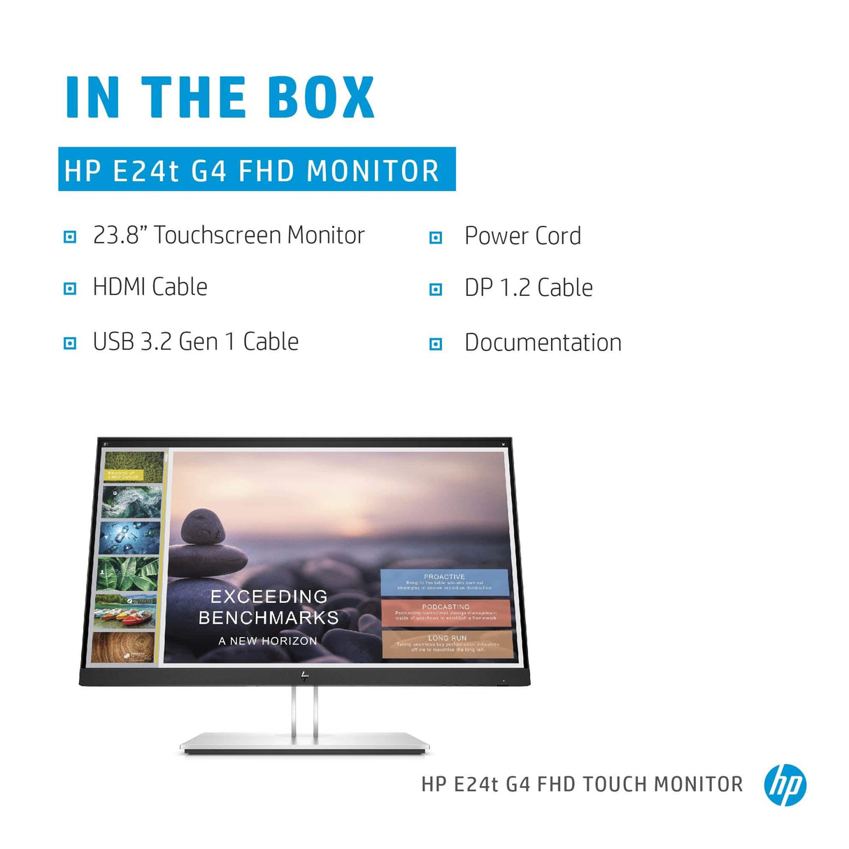 HP E-Series E24t G4 60.5 cm (23.8") 1920 x 1080 pixels Full HD LCD Black, Silver
