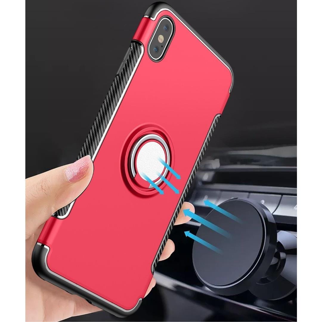Tuff-Luv Dual Armour Layered Case and magnetic Stand for iPhone XS Max Silver A1_221