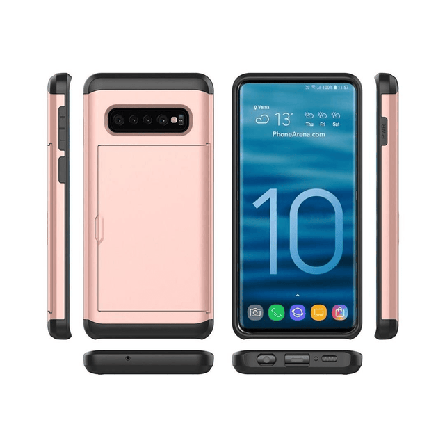 Tuff-Luv Dual Layer Armour Credit Card Case for Galaxy S10 Plus Rose Gold A10_166