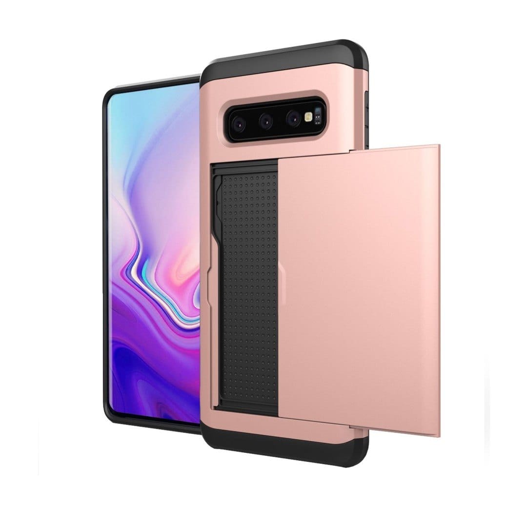 Tuff-Luv Dual Layer Armour Credit Card Case for Galaxy S10 Plus Rose Gold A10_166
