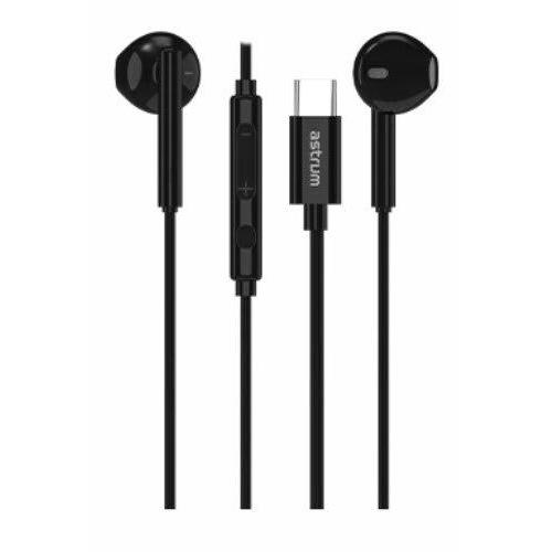 Astrum EB500 Stereo In-Ear USB-C DAC Wired Earphones with In-line Mic Black A11050-B