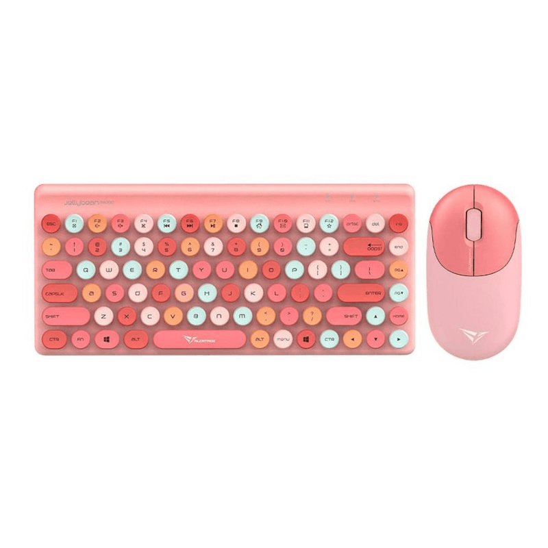 Alcatroz JellyBean A3000 Wireless Rechargeable Bluetooth Keyboard and Mouse Combo Aqua Crayon Pink A3000CPNK