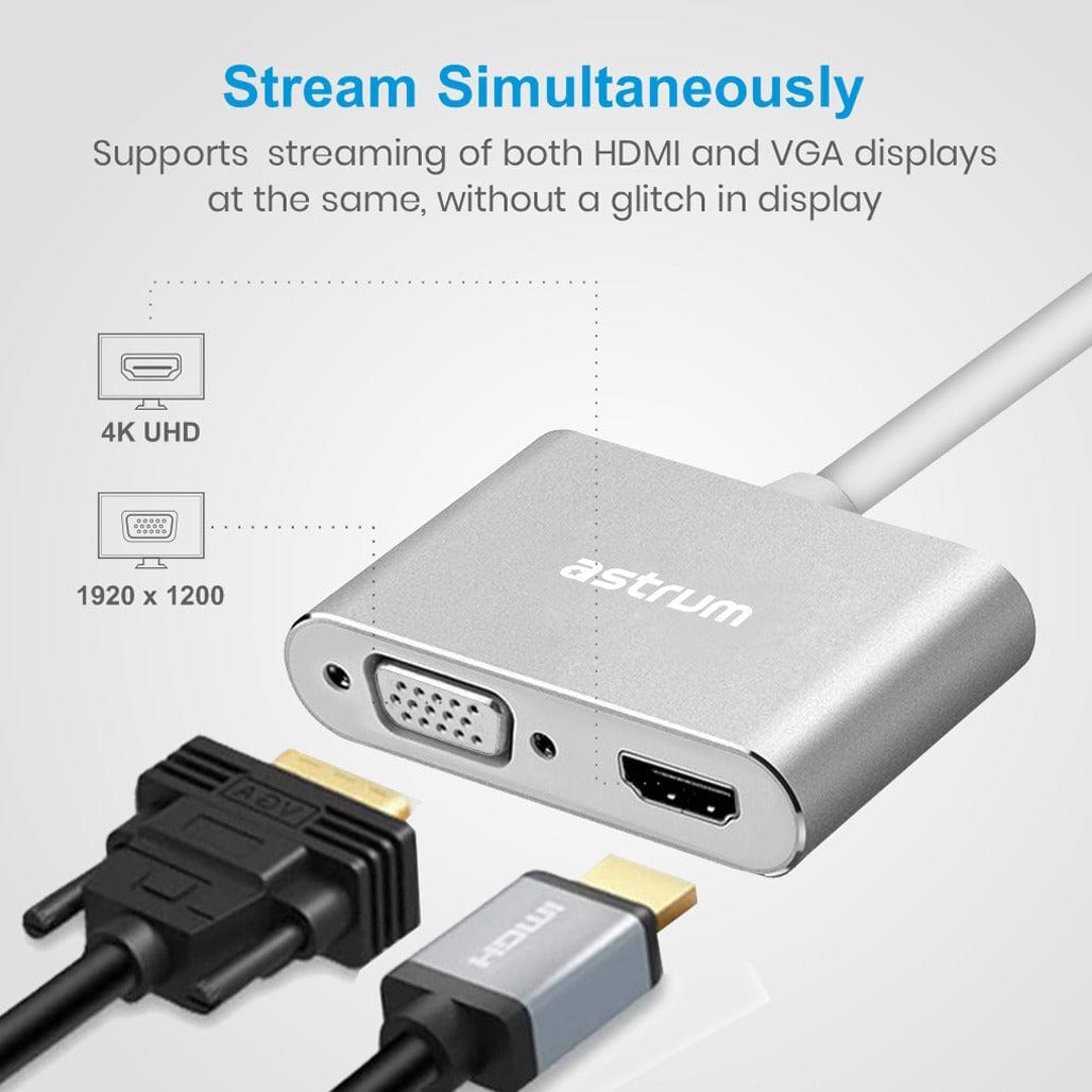 Astrum DA660 USB-C to HDMI/VGA Converter A38066-S